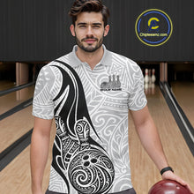 Load image into Gallery viewer, Custom Polynesian Tribal Bowling Men Polo Shirt, Maori Style Bowling Shirt IPHW10336