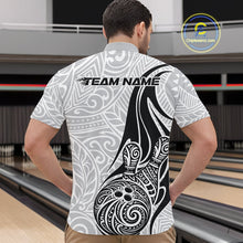 Load image into Gallery viewer, Custom Polynesian Tribal Bowling Men Quarter-Zip Shirt, Maori Style Bowling Shirt IPHW10336