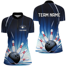 Load image into Gallery viewer, Black And Blue Custom Bowling Team Shirts For Men, Striking Bowling Jerseys IPHW7625