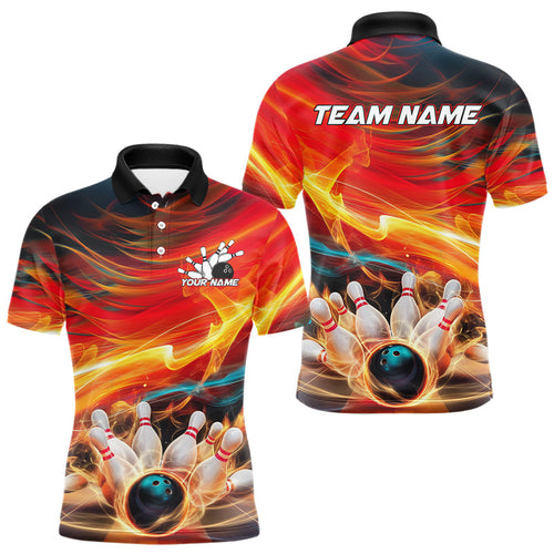 Custom Colorful Bowling Polo Shirts For Men, Bowling Team Shirts With Name Bowlers Outfit IPHW8024