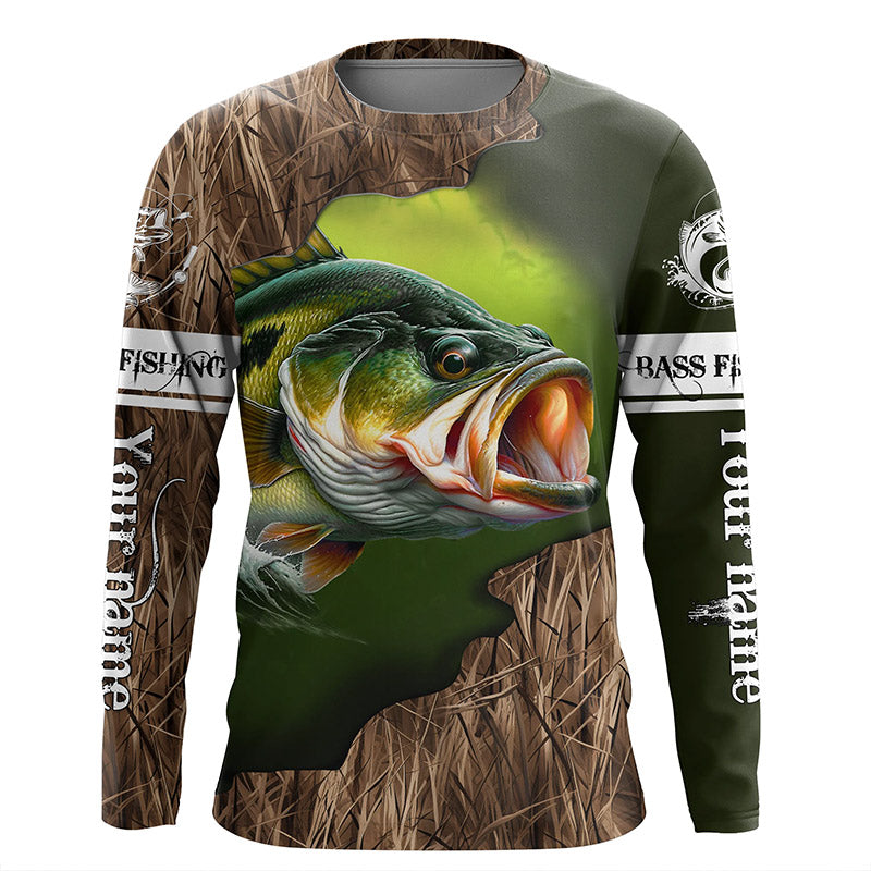 Custom Bass Fishing Long Sleeve Tournament Fishing Shirts, Bass Perfor –  ChipteeAmz