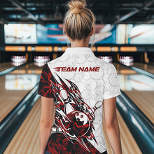Load image into Gallery viewer, Custom Red Camouflage Bowling Women Quarter-Zip Shirts, Camo Bowling Team Uniform IPHW8771