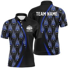 Load image into Gallery viewer, Blue Flame Bowling Ball Pattern Custom Bowling Shirts For Men, Fire Bowling League Outfits IPHW6735