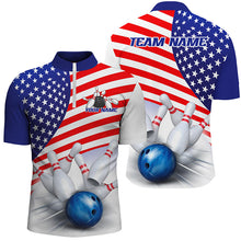Load image into Gallery viewer, Us Bowling American Flag Custom Patriotic Bowling Shirt For Men, Us Bowling League Shirt IPHW7626
