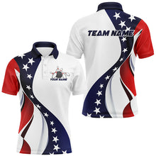 Load image into Gallery viewer, American Flag Custom Patriotic Bowling Shirts For Men, Team Bowling League Shirts Uniform IPHW7634