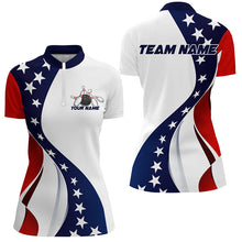 Load image into Gallery viewer, American Flag Custom Patriotic Bowling Shirts For Women, Team Bowling League Shirts Uniform IPHW7634