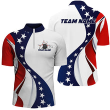 Load image into Gallery viewer, American Flag Custom Patriotic Bowling Shirts For Men, Team Bowling League Shirts Uniform IPHW7634