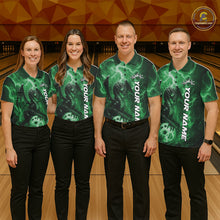 Load image into Gallery viewer, Custom Green Thunder Lightning Bowling Team Men Polo Shirt, Dragon Bowling Jerseys IPHW10199