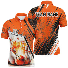 Load image into Gallery viewer, Bowling Heartbeat Pulse Line Strike Bowling On The Lane Custom Orange Team Shirts Men And Women IPHW6263