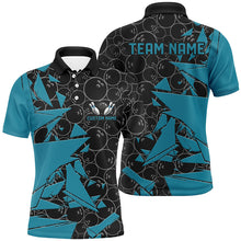 Load image into Gallery viewer, Custom Blue Bowling Team Shirts For Men And Women, Bowling Ball Pattern Bowlers Outfits IPHW6267