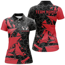 Load image into Gallery viewer, Custom Red Bowling Team Shirts For Women, Bowling Ball Pattern Bowlers Outfits IPHW6269