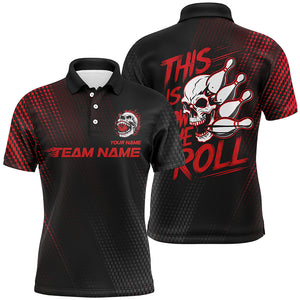 This Is How We Roll Custom Name Skull Bowling Team Shirts For Men, Bowling League Jerseys | Red IPHW6737