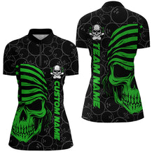Load image into Gallery viewer, American Flag Skull Custom Bowling Jerseys For Women, Patriotic Bowling Team Shirts IPHW5186