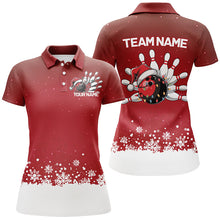 Load image into Gallery viewer, Custom Christmas Bowling Shirts For Women, Team Bowling Uniform Bowling Outfits | Red IPHW7327