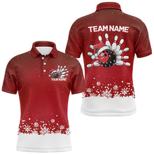 Load image into Gallery viewer, Custom Christmas Bowling Shirts For Men, Team Bowling Uniform Bowling Outfits | Red IPHW7327