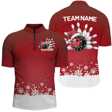 Load image into Gallery viewer, Custom Christmas Bowling Shirts For Men, Team Bowling Uniform Bowling Outfits | Red IPHW7327