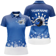 Load image into Gallery viewer, Custom Christmas Bowling Shirts For Women, Team Bowling Uniform Bowling Outfits | Blue IPHW7329