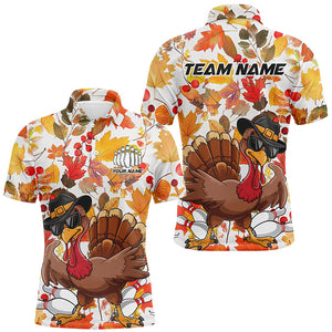 Custom Funny Turkey Bowling Shirts For Men, Thanksgiving Bowling Team Shirt Bowler Outfits IPHW7637