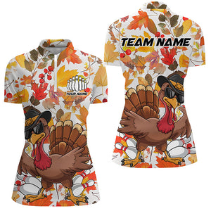 Custom Funny Turkey Bowling Shirts For Women, Thanksgiving Bowling Team Shirt Bowler Outfit IPHW7637