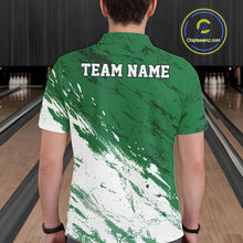Load image into Gallery viewer, Custom White And Green Splatter Men Polo Bowling League Shirt Team Bowler Outfits IPHW11400