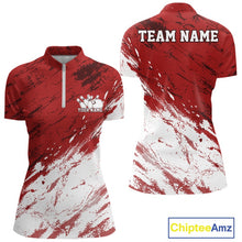 Load image into Gallery viewer, Red and white sports jersey with 'TEAM NAME' and 'Your Name' text space, Chiptee Amz branding.