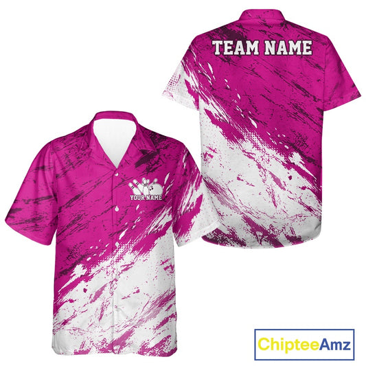 Pink and white patterned shirt with 'Team Name' text on a white background, featuring Chiptee Amz branding.