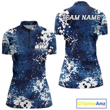 Load image into Gallery viewer, Blue and white sports jersey with 'Team Name' text on a white background