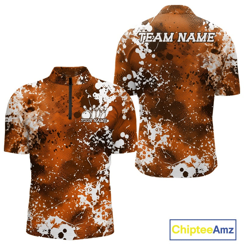 Brown and white camouflage shirt with 'Team Name' and 'Your Name' text on a white background