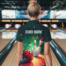 Load image into Gallery viewer, Custom Christmas Ladies Bowling Shirts, Bowling Team Shirt Christmas Bowling Outfits IPHW7841