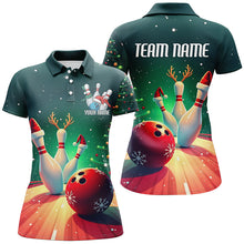 Load image into Gallery viewer, Custom Christmas Ladies Bowling Shirts, Bowling Team Shirt Christmas Bowling Outfits IPHW7841