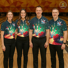 Load image into Gallery viewer, Custom Christmas Bowling Shirts For Men, Bowling Team Shirt Christmas Bowling Tournament Outfits IPHW7841