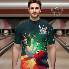 Load image into Gallery viewer, Custom Christmas Bowling Shirts For Men, Bowling Team Shirt Christmas Bowling Tournament Outfits IPHW7841