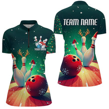 Load image into Gallery viewer, Custom Christmas Ladies Bowling Shirts, Bowling Team Shirt Christmas Bowling Outfits IPHW7841