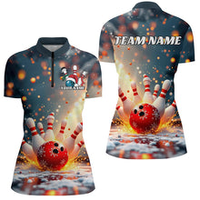 Load image into Gallery viewer, Custom Christmas Bowling Shirts For Women, Xmas Bowling Team Shirt Bowler Outfits IPHW7848