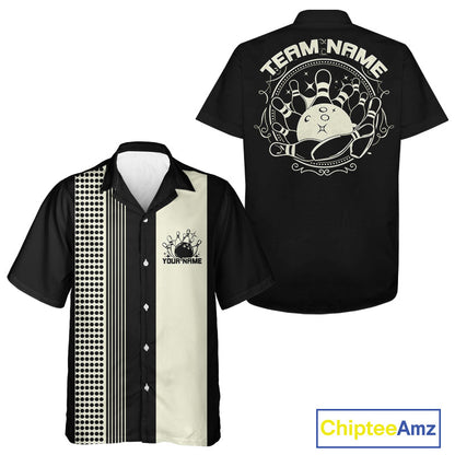 Custom Retro Bowling Hawaiian Shirts For Men And Women, Vintage Bowling Team Shirt IPHW10083