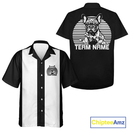 Custom French Bulldog Retro Bowling Shirt, Vintage Dog Lovers Bowling Shirt IPHW10219