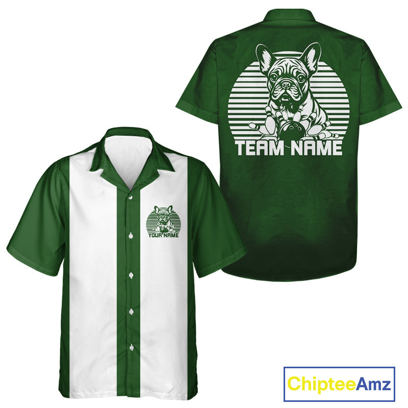 Custom French Bulldog Retro Bowling Shirt, Vintage Dog Lovers Bowling Shirt IPHW10219