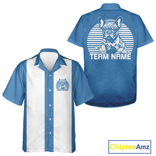 Custom French Bulldog Retro Bowling Shirt, Vintage Dog Lovers Bowling Shirt IPHW10219