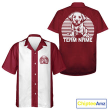 Load image into Gallery viewer, Custom Labrador Retriever Retro Button Up Bowling Shirt, Dog Bowling Shirt IPHW10220
