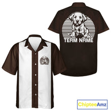Load image into Gallery viewer, Custom Labrador Retriever Retro Button Up Bowling Shirt, Dog Bowling Shirt IPHW10220