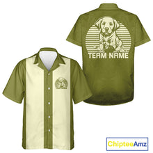 Load image into Gallery viewer, Custom Labrador Retriever Retro Button Up Bowling Shirt, Dog Bowling Shirt IPHW10220