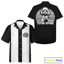 Load image into Gallery viewer, Custom Poodle Retro Button Up Bowling Shirt, Vintage Dog Lovers Bowling Shirt IPHW10222