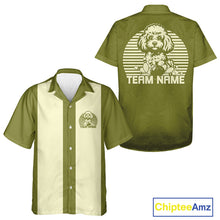 Load image into Gallery viewer, Custom Poodle Retro Button Up Bowling Shirt, Vintage Dog Lovers Bowling Shirt IPHW10222