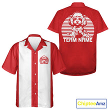 Load image into Gallery viewer, Custom Poodle Retro Button Up Bowling Shirt, Vintage Dog Lovers Bowling Shirt IPHW10222