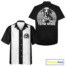 Load image into Gallery viewer, Custom Dachshund Retro Button Up Bowling Shirt, Vintage Dog Lover Bowling Shirt IPHW10223