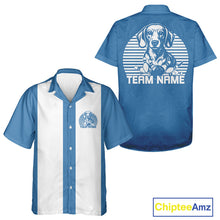 Load image into Gallery viewer, Custom Dachshund Retro Button Up Bowling Shirt, Vintage Dog Lover Bowling Shirt IPHW10223