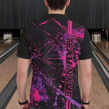 Load image into Gallery viewer, Custom Purple And Pink Splatter Camo Strike Bowling League Shirts, Men Bowling Jerseys IPHW10649