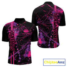 Load image into Gallery viewer, Custom Purple And Pink Splatter Camo Strike Bowling League Shirts, Men Bowling Jerseys IPHW10649