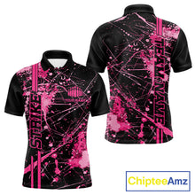 Load image into Gallery viewer, Custom Black And Pink Splatter Camo Strike Bowling League Shirts, Men Bowling Jerseys IPHW10651