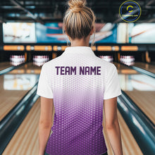 Load image into Gallery viewer, Custom Name Purple Bowling Jerseys Women, Bowling League Quarter-Zip Shirt Bowler Outift IPHW10657